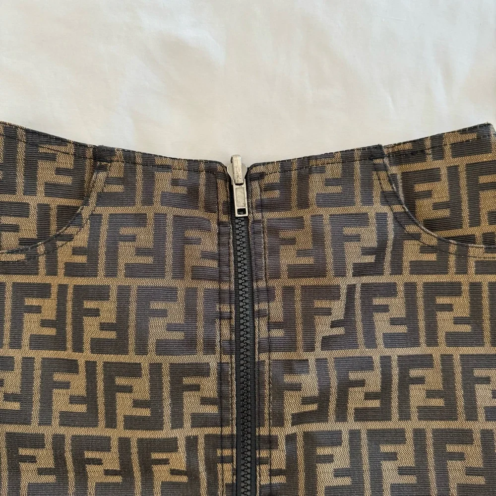 Authentic vintage Fendi reversible mini skirt with zipper - Picture 2 of 7